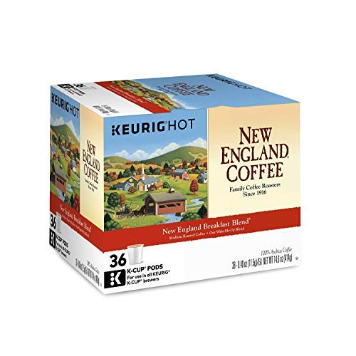 New England Coffee Single Serve K-Cup, New England Breakfast Blend, 36 Count