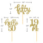 24 Pcs Gold Glitter 50Th Birthday Cupcake Toppers For 50Th Birthday Celebrating Party Decorations