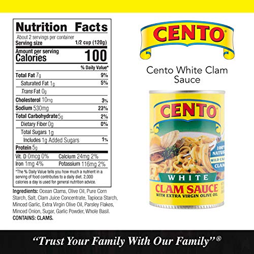 Cento - White Clam Sauce, (6)- 10.5 Oz. Cans