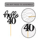 Black Glitter 40Th Birthday Cupcake Toppers 40Th Birthday Celebrating Party Decorations - Set Of 24