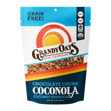 GrandyOats Coconola Gluten Free Granola - Certified Organic, Non-GMO, Grain Free, Paleo Friendly, Low Carb and Low Sugar (Chocol