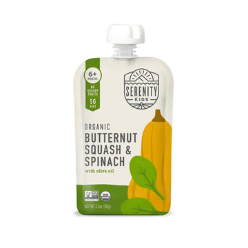 Serenity Kids 6+ Months Usda Organic Veggie Puree Baby Food Pouches | No Sugary Fruits Or Added Sugar | Allergen Free | 3.5 Ounc