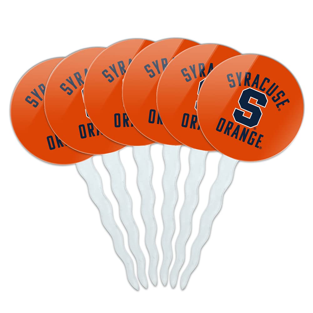 Graphics & More Syracuse University Orange Cupcake Picks Toppers Decoration Set Of 6