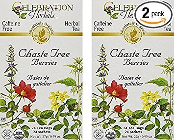 Celebration Herbals Organic Chaste Tree Berries Tea - 2 Pack (48 Bags In Total)