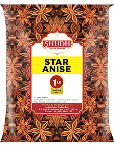Star Anise Whole 1 Lb | Seeds Pods ~ All Natural | Vegan | Gluten Friendly | Non-Gmo | Whole Chinese Anise Star Pods Sun Dried S