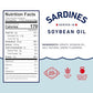 Beach Cliff Sardines in Soybean Oil, 3.75 oz Can, 13g Protein, Gluten Free, Keto Friendly