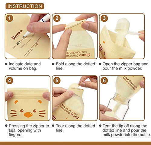 Simba Disposable Formula/Milk Powder Bag (12 Oz, 2 Packs, Total 24 Bags)