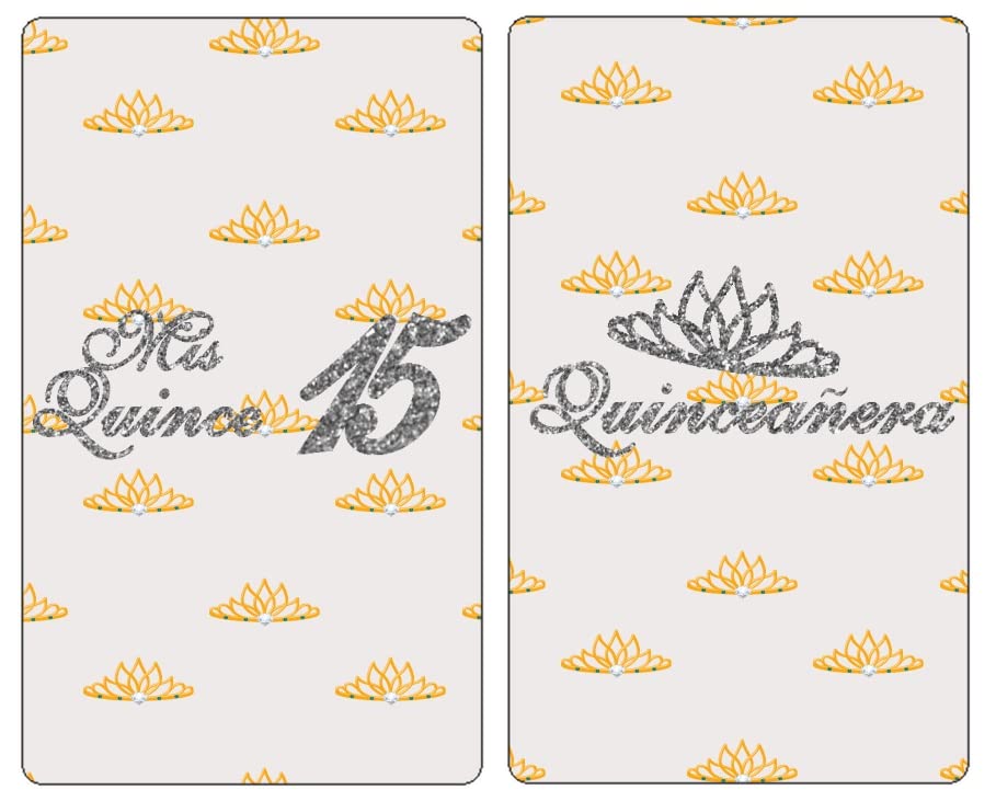 RokAPary Quinceanera Candy Bar Wrapper Stickers Set of 60 - Silver