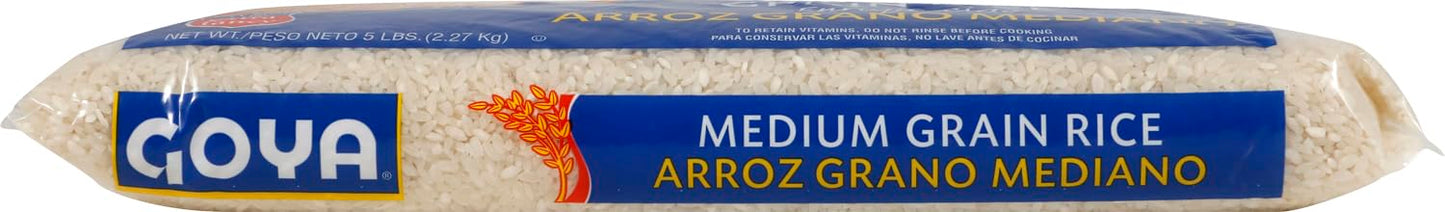 Goya Foods Medium Grain Rice, 5 Pound (Pack Of 2)