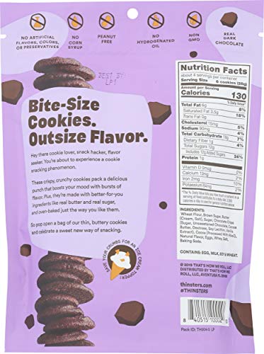 Thinsters Brownie Batter Cookies, Oven-Baked With Real Butter & Sugar, Non-Gmo, No Artificial Ingredients, Corn Syrup, Or Processed Oils, 4 Oz (Pack Of 1)