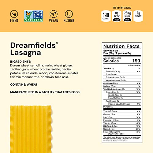Dreamfields Pasta Dreamfields Healthy Pasta Living Lasagna, 13.25-Ounce Boxes (Pack Of 12)