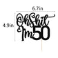 Black Flash Oh Shit I'M 50 Cake Topper, Happy 50Th Birthday/Cheers To 50 Years/Sweet 50, Funny 50Th Birthday Party Decorations S