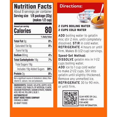 Jell-o, Gelatin Dessert, Peach (Pack of 2)