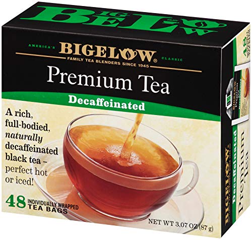 Bigelow 48 Count Premium Decaffeinated Blend Black Tea (Case Of 6), Total 288 Tea Bags, Contains Individually Wrapped Tea Bags,