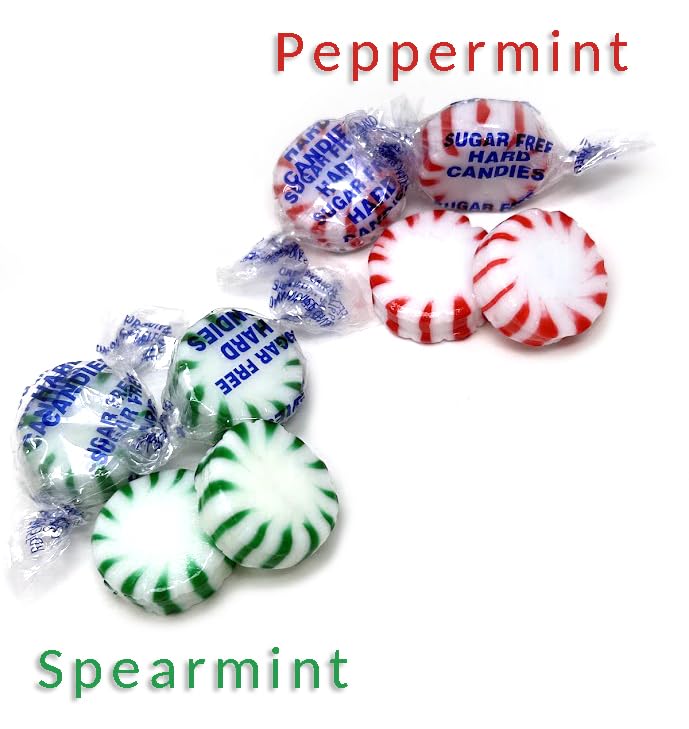 Sweetgourmet Sugar-Free Christmas Wrapped Hard Candy | Peppermint - Spearmint | 1 Pound