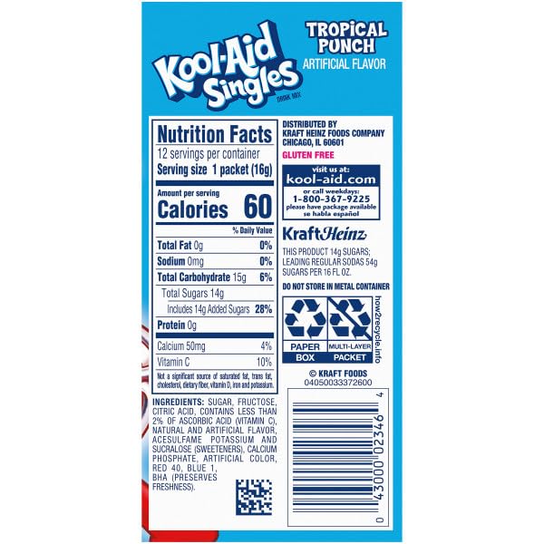 Kool-Aid Singles Tropical Punch Soft Drink Mix- 12 CT