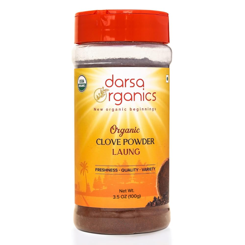 Darsa Organics Cloves Powder 3.5 oz - USDA Organic Ground Cloves from India, Aromatic, Non-GMO, Kosher Certified, Gluten-Free, O