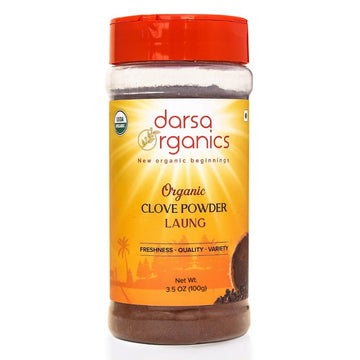 Darsa Organics Cloves Powder 3.5 oz - USDA Organic Ground Cloves from India, Aromatic, Non-GMO, Kosher Certified, Gluten-Free, O