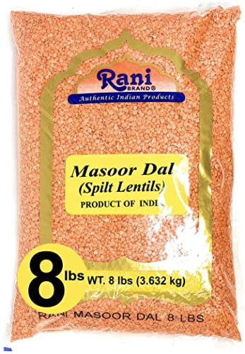 Rani Masoor Dal (Indian Red Lentils) Split Gram, 128Oz (8Lbs) 3.63Kg, Bulk ~ All Natural | Gluten Friendly | Non-Gmo | Vegan | I