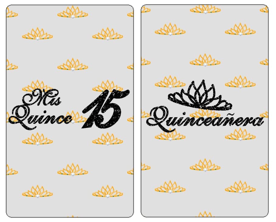 Mis Quince Miniature Candy Bar Wrapper, Quinceanera Mini Chocolate Bar Stickers For 15 Birthday Party, Table Top Event Decoratio