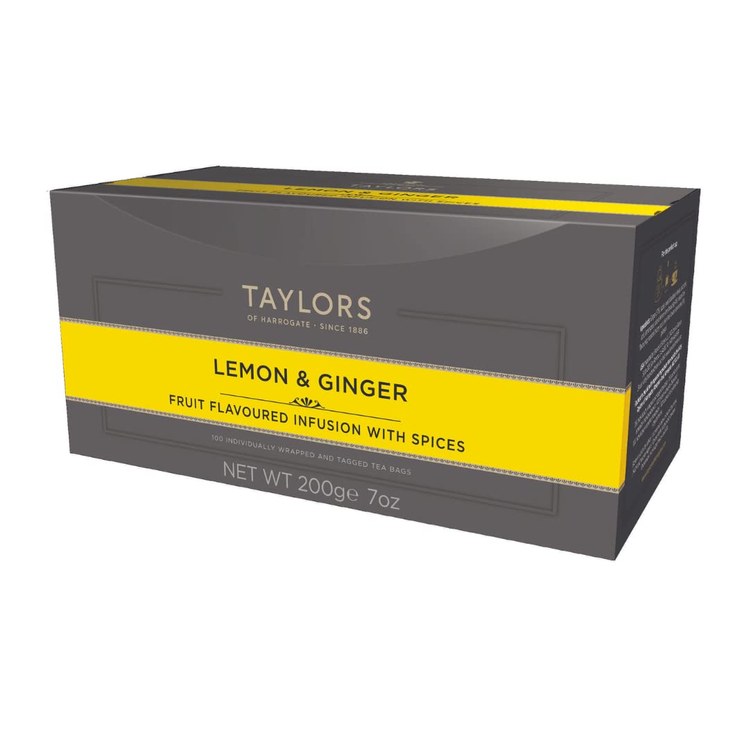 Taylors Of Harrogate Lemon & Ginger Herbal Tea, 100 Count (Pack Of 1)
