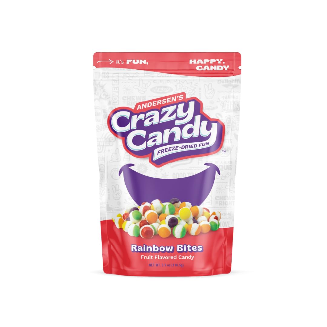 ANDERSENS Crazy Candy Freeze Dried Rainbow Bites - Crunchy Fruity Candy, 5.1 oz