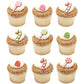 Red, Green, And Pink Lollipop, Candy Cane, Gum Drop Shape Edible Sugar Cake Toppers, 12 Count