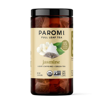 Paromi Jasmine Organic Green Tea, Signature Jar, 15 Count (Pack Of 6)