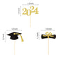 Class Of 2024 Glitter Graduation Cupcake Topper, Food/Appetizer Picks For Graduation Party (Graduation 01)