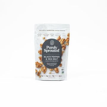 Purely Sprouted Black Pepper & Sea Salt Sprouted Walnuts, Non-Gmo Superfood For Healthy, Certified Usda Organic, Gluten-Free Sna