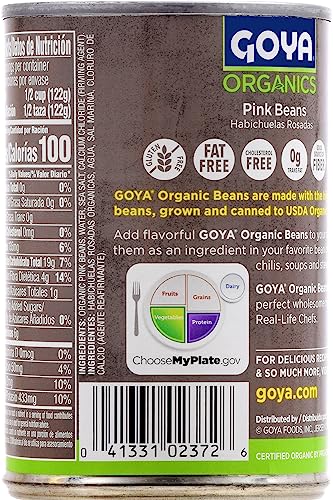 Goya Foods Organic Pink Beans, 15.5 Ounce (Pack Of 24) Natural