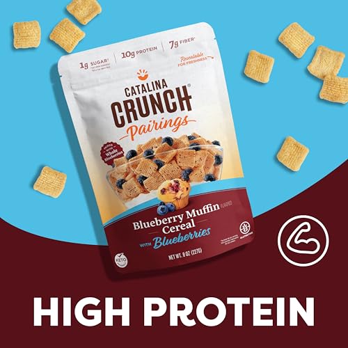 Catalina Crunch Pairings Blueberry Muffin Cereal, Vegan Snacks, Low Sugar 1G, Gluten & Grain Free, Low Carb, High Protein 10G &