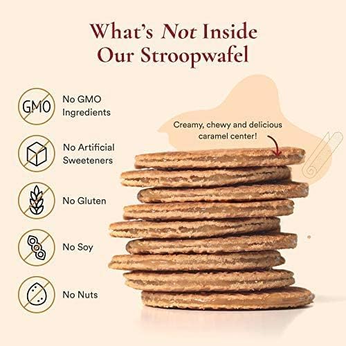 Gluten Free Organic Stroopwafels By Swoffle - Caramel Filled & French Vanilla | (12) Individually Wrapped Waffles, (6) Of Each F