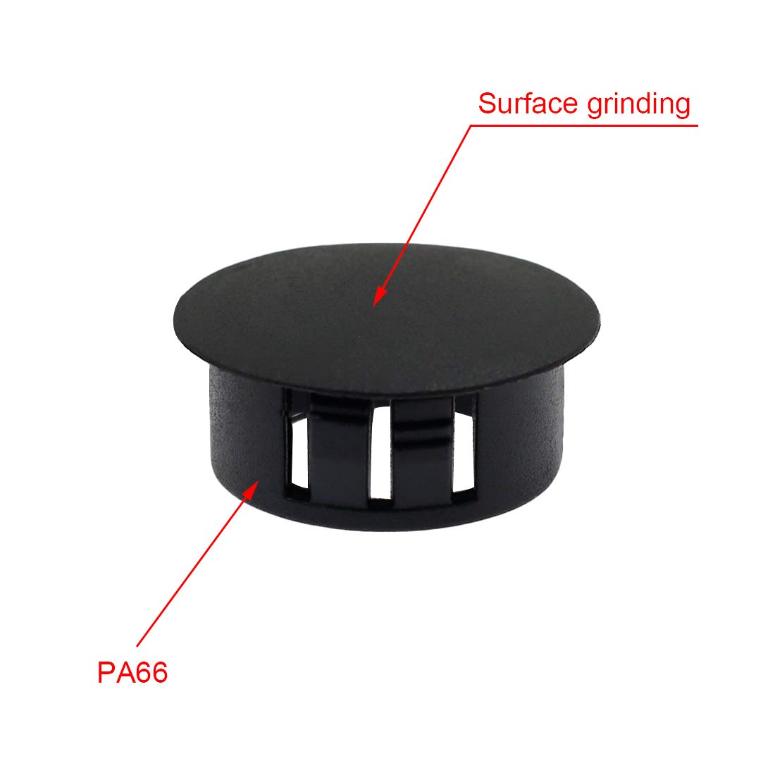 Suiwotin 30Pcs 22Mm (087) Black Hole Plugs Plastic Flush Type Hole Plugs Snap In Locking Hole Tube, Furniture Fencing Post Pipe