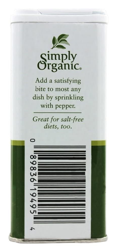 Simply Organic Black Pepper, Certified Organic | 4 Oz | Pack Of 12