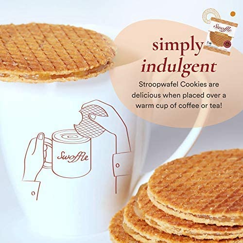Gluten Free Organic Stroopwafels By Swoffle - Caramel Filled | (16) 1.16Oz Wafers | Non-Gmo, Wheat Free, Kosher, Soy Free, Nut F