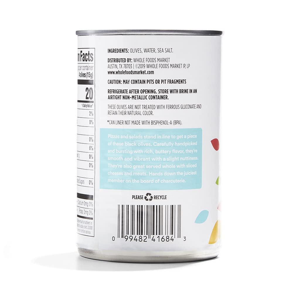 365 by Whole Foods Market, Ripe Large Pitted Olives, 6 Ounce