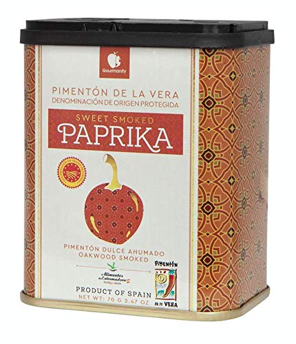 Gourmanity Spanish Sweet Smoked Paprika Powder, 2.5 oz, Oak Wood Smoked, Gluten Free, Kosher