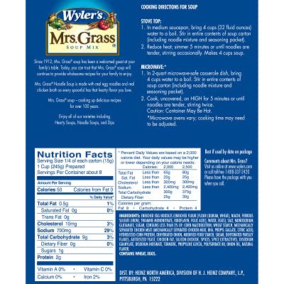 Mrs. Grass Chicken Noodle Soup Mix, 4.2 Ounce (Pack of 6), Delicious and Convenient Noodle Soup
