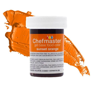 Chefmaster Sunset Orange Gel Food Coloring | Vibrant Color | Professional-Grade Dye For Icing  Frosting  Fondant | Baking & Decorating | Fade-Resistant | Easy-To-Use | Made In Usa | 1 Oz