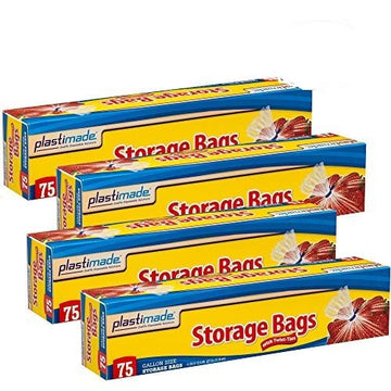 Plastimade Disposable Plastic Storage Bags With Original Twist Tie, 1 Gallon Size, 300 Bags, Great For Home, Office, Vacation, T