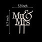 Mr And Mrs Cake Topper, Bride And Groom Sign Wedding Engagement Cake Toppers Decorations (Mirror Silver Acrylic)