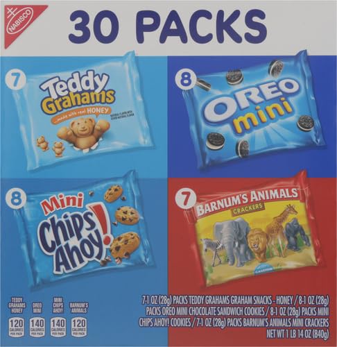 Nabisco Team Favorites Variety Pack, OREO Mini, CHIPS AHOY! Mini, Teddy Grahams Honey & Barnum s Animal Crackers, Christmas Sto