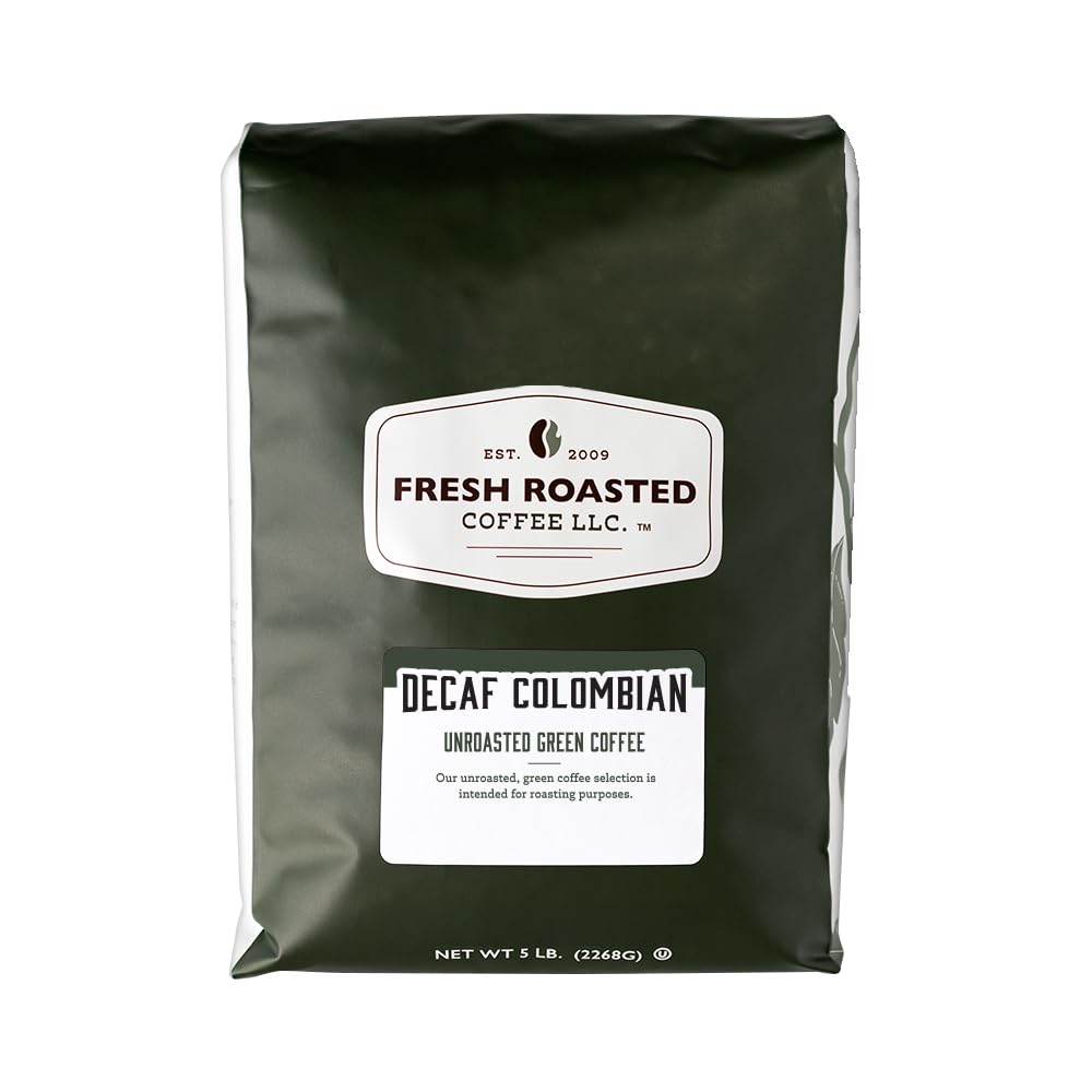 Fresh Roasted Coffee, Unroasted Decaf Colombian, Kosher, 5 Pound