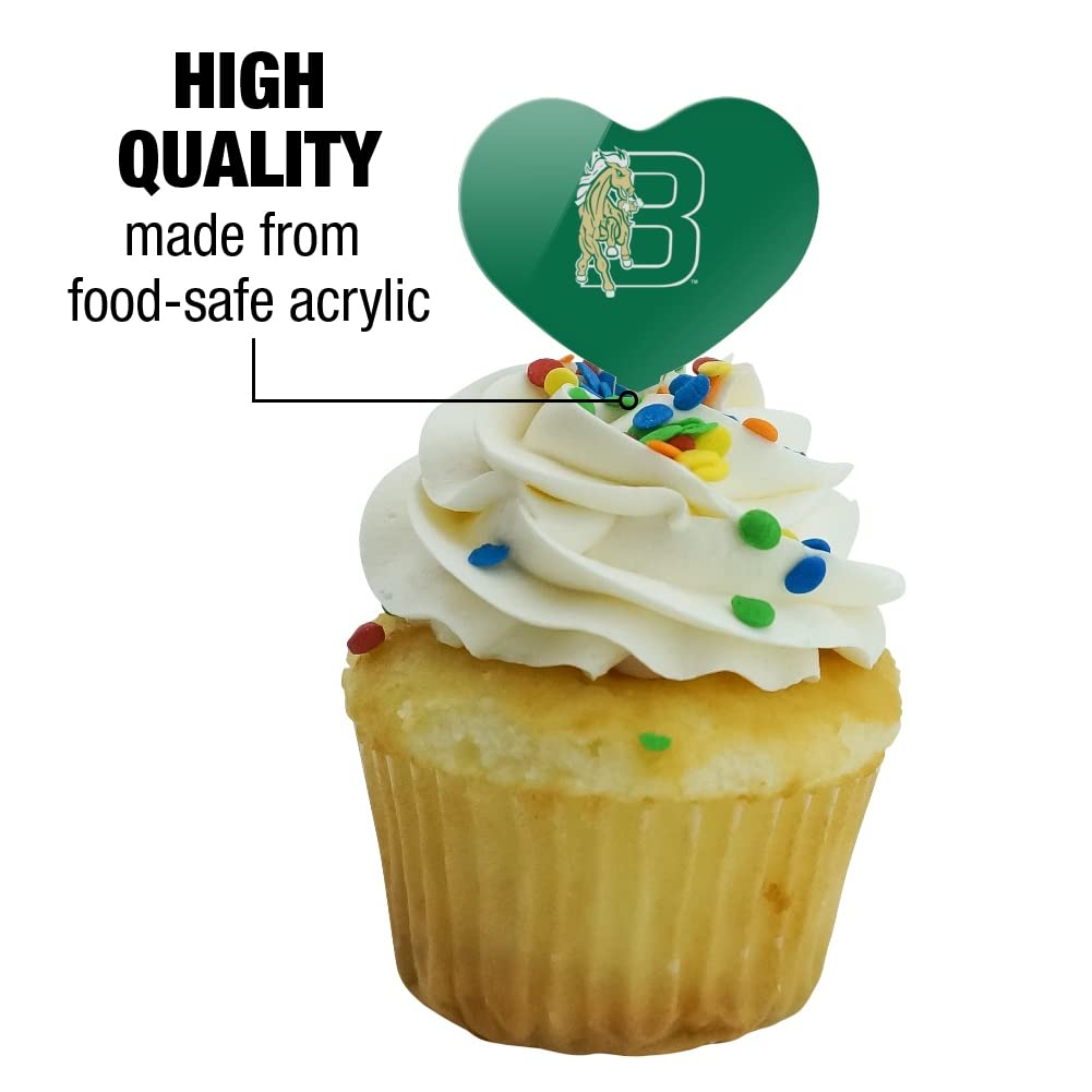 GRAPHICS & MORE Cupcake Picks Set of 6, Acrylic, Bronx Community College Secondary Logo Heart Decoration