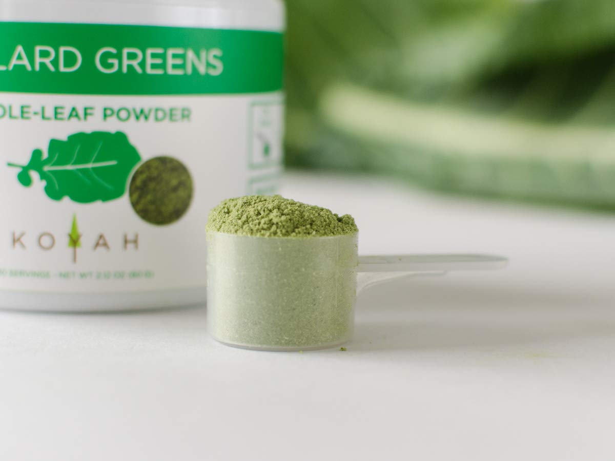 Koyah - Organic Usa Grown Collard Greens Powder (Equivalent To 15 Cups Fresh): Freeze-Dried, Whole-Leaf Powder