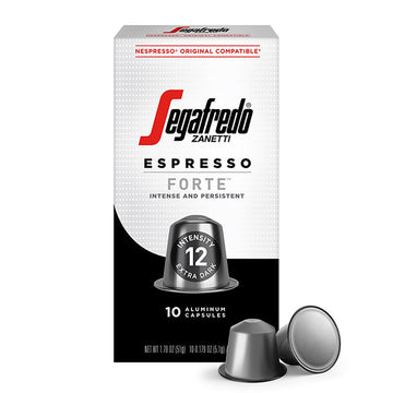 Segafredo Zanetti Espresso Capsules - Extra Dark Roast, Intensity 12, Aluminum Pods for Nespresso Original Machines, 10 Count