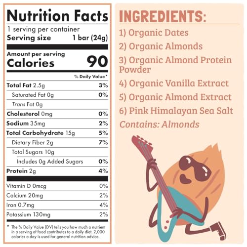 Skout Organic Almond Cookie Kids Snack Bars (18 Pack) | Organic Kids Snack Bars | School Snacks & Lunch Snacks | No Refined Suga