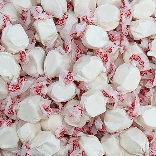 Vanilla Salt Water Taffy - Individually Wrapped Assorted Flavors - Old Fashion Saltwater Taffy Candy Bulk, by Queen City Candy C