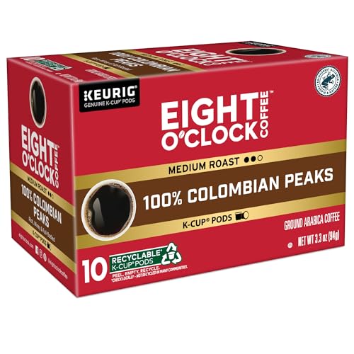 Eight OClock Coffee Colombian Peaks Keurig Single-Serve K-Cup Pods  Medium Roast Coffee  60 Count